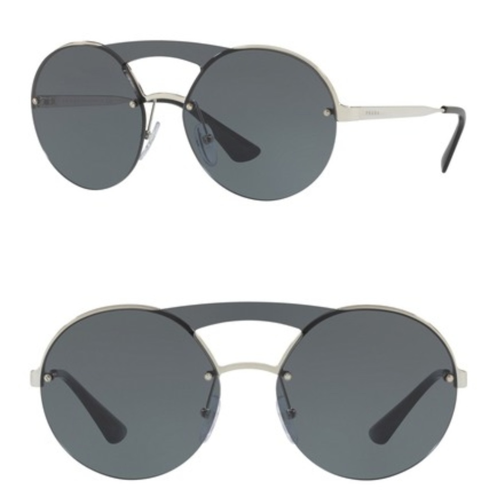 SOLD Prada 36mm Round Sunglasses with Case - Picture 1 of 7